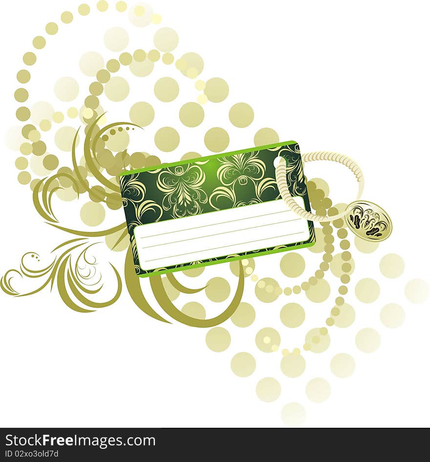 Decorative card on the abstract background