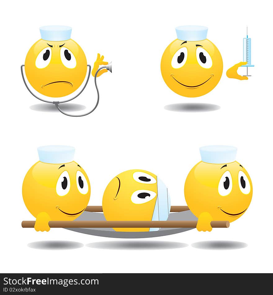 Vector illustration of emoticons doctors. Vector illustration of emoticons doctors