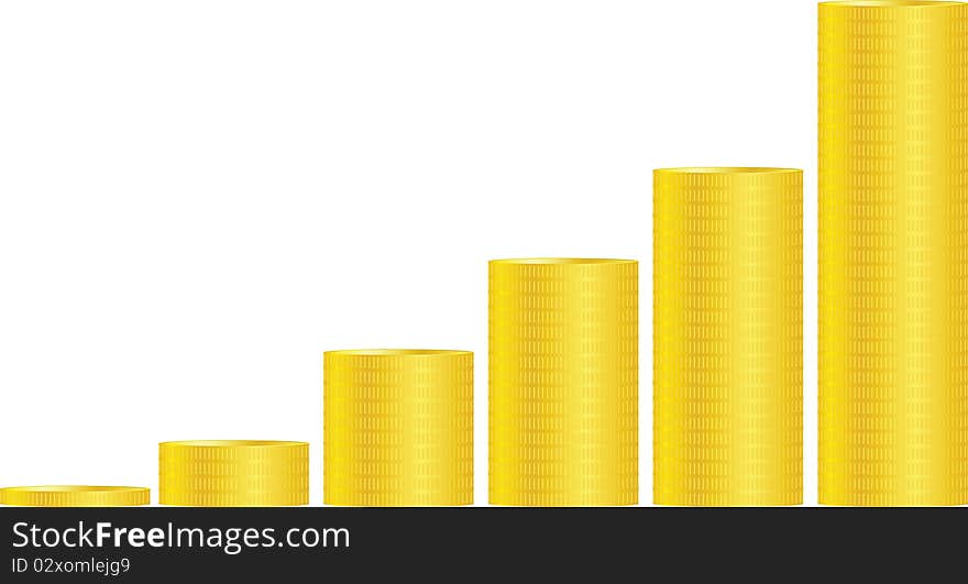 Vector illustration of money graph