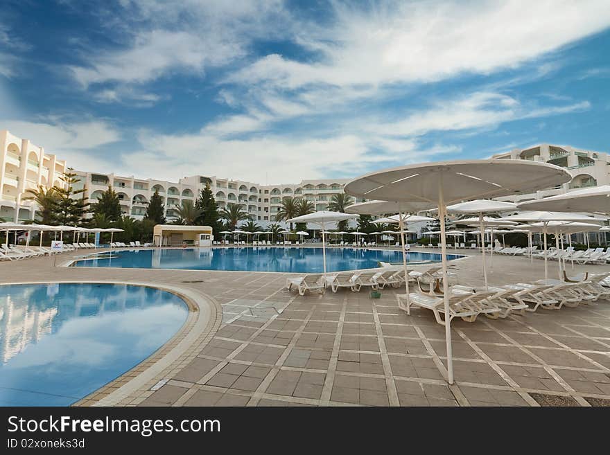 Resort swimming pool in Tunisia