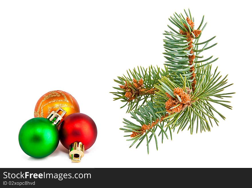 Christmas balls and pine-tree