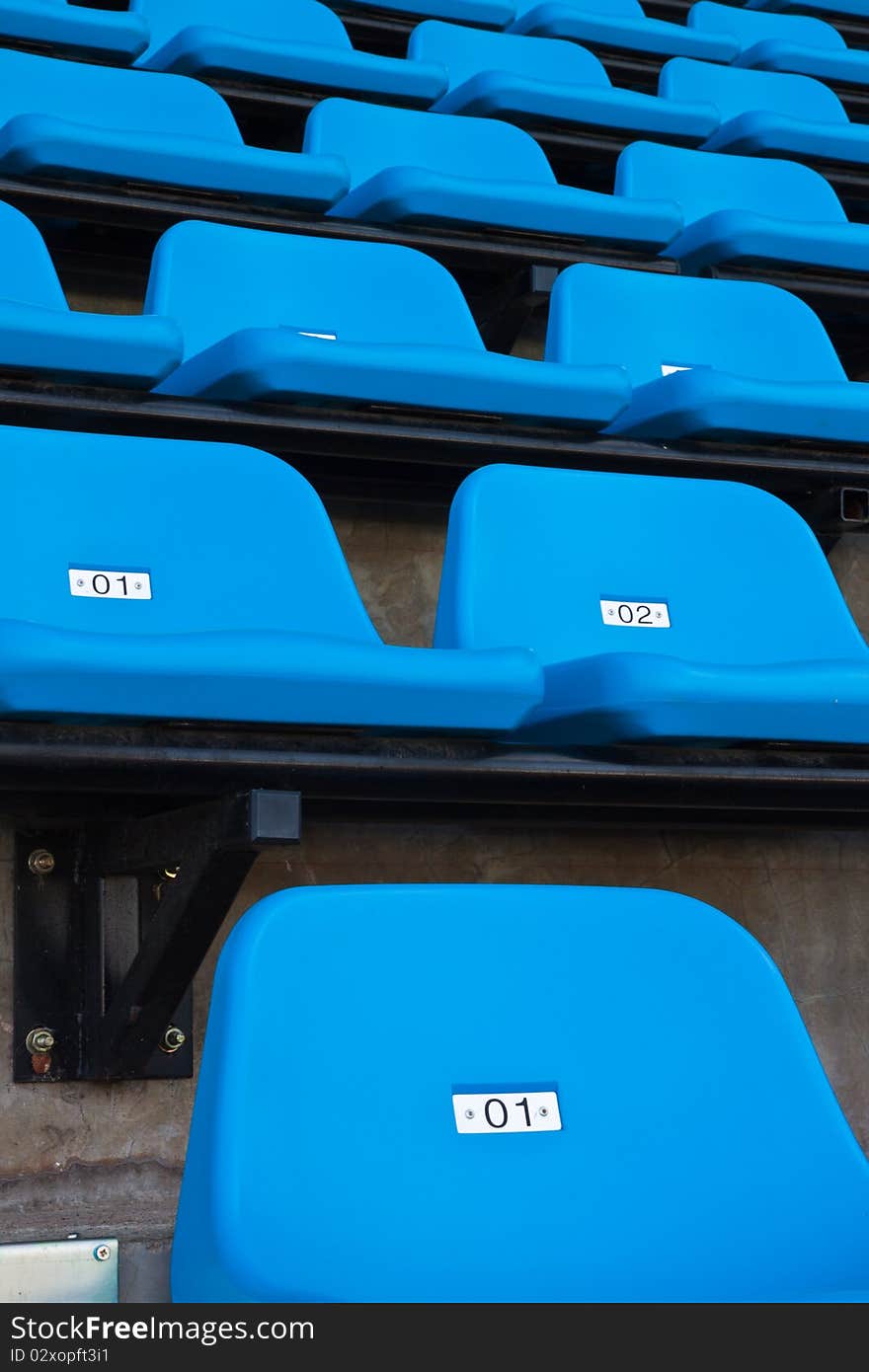 The blue seat in stadium