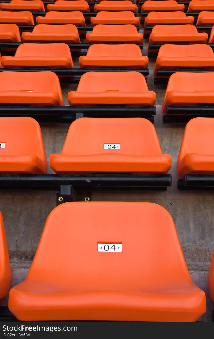 Orange seat in stadium