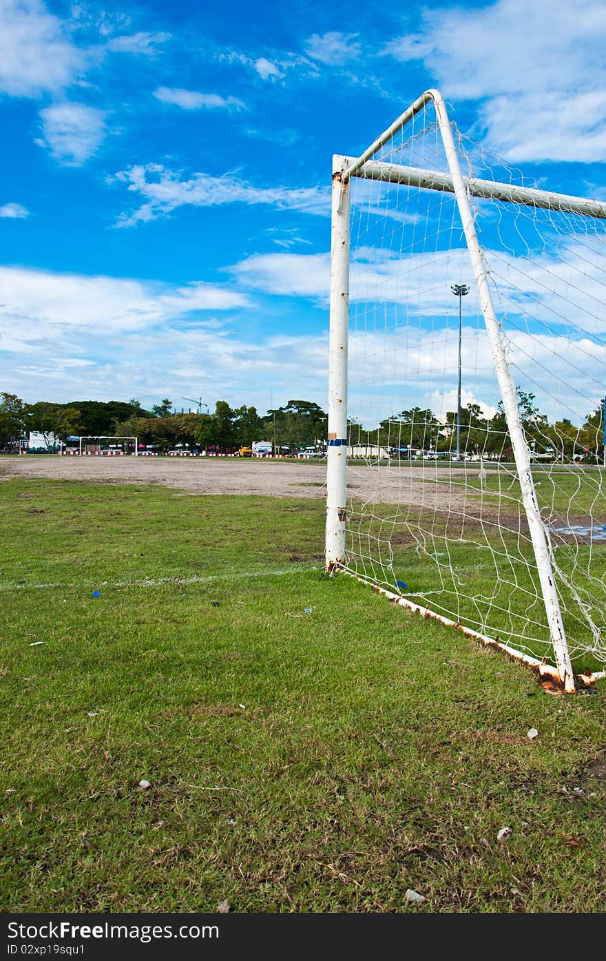 Football field and goal