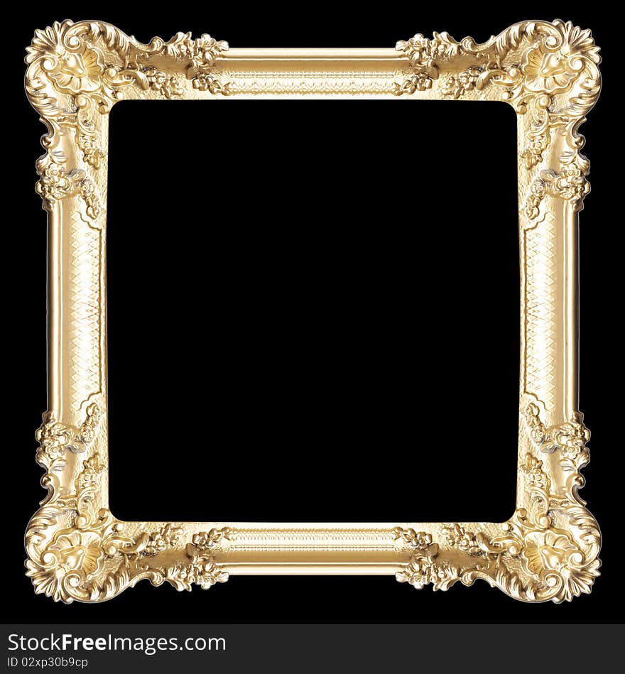 Golden frame isolated on white