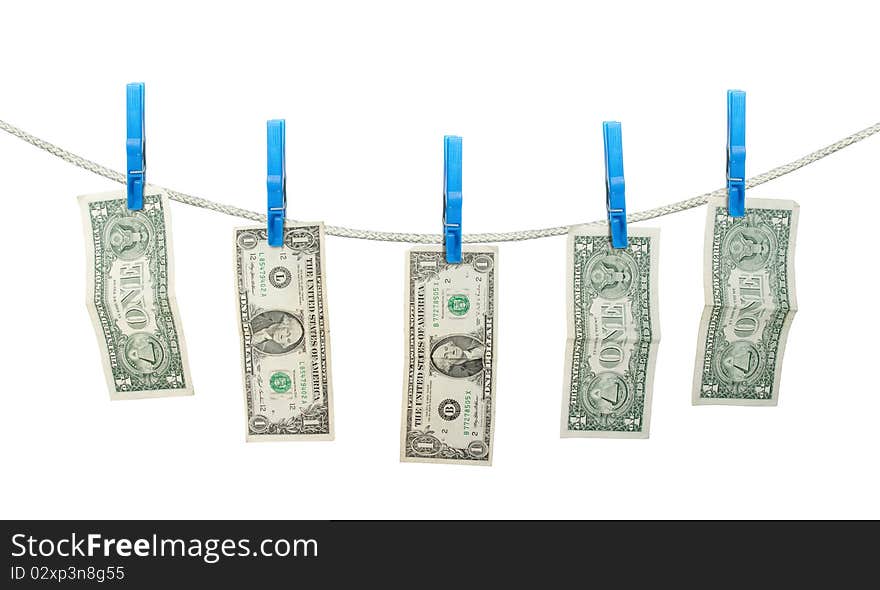 US Dollar s Hanging on Rope isoalted