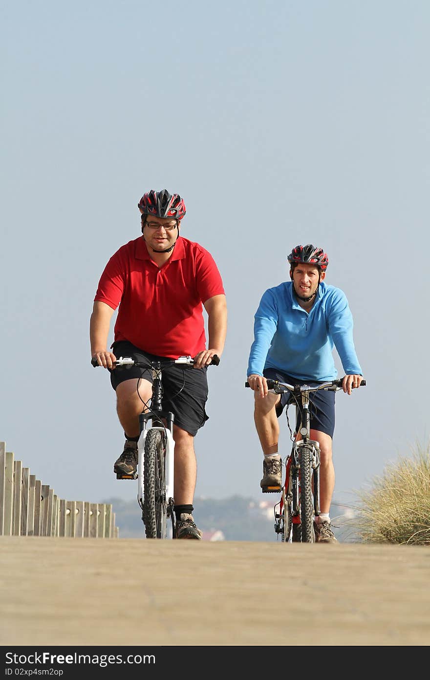 Biker´s in action with a beautiful landscape. Biker´s in action with a beautiful landscape