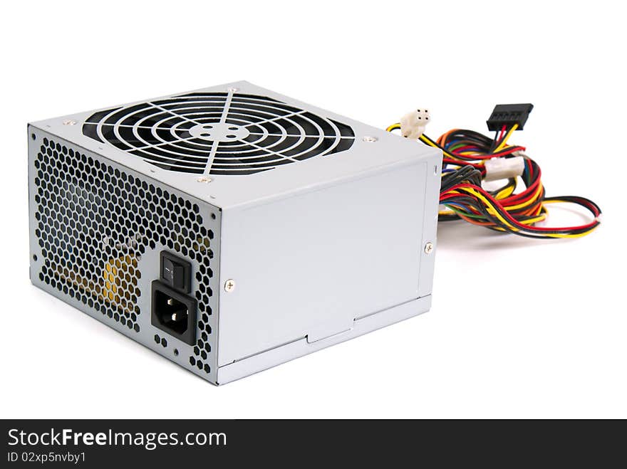 Power supply unit isolated over white background