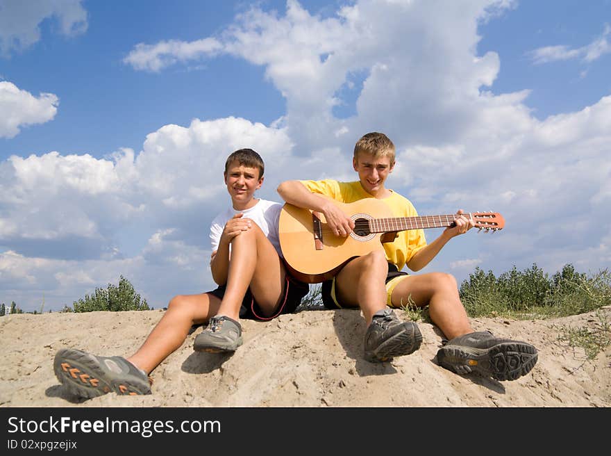 Songs under  a guitar