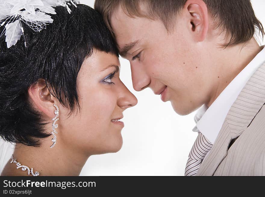 Groom and beautiful bride