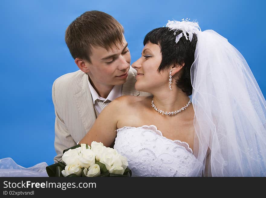 Groom and beautiful bride