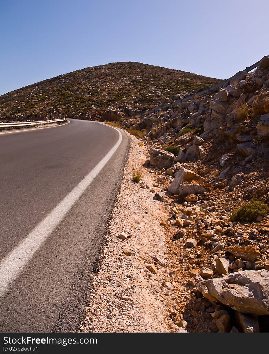 Empty highway road .