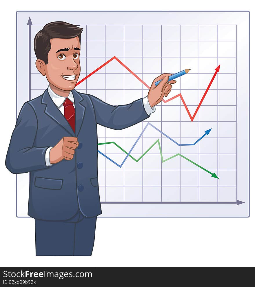 Businessman with graph