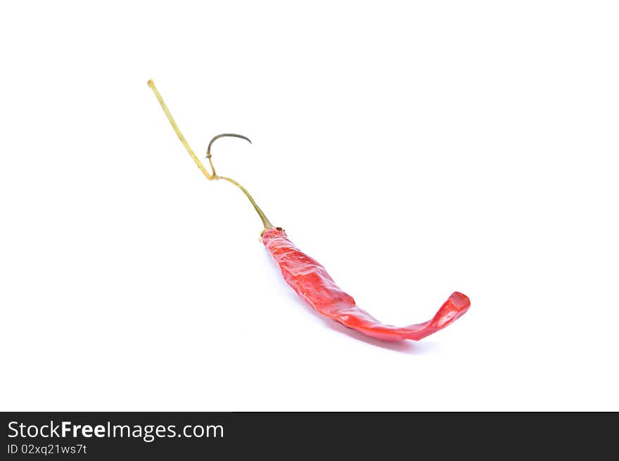 Dry Red Hot Chili on white background