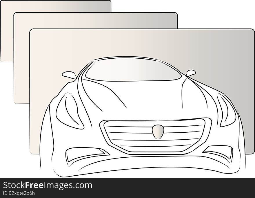 Sketch illustration of a concept car. Sketch illustration of a concept car