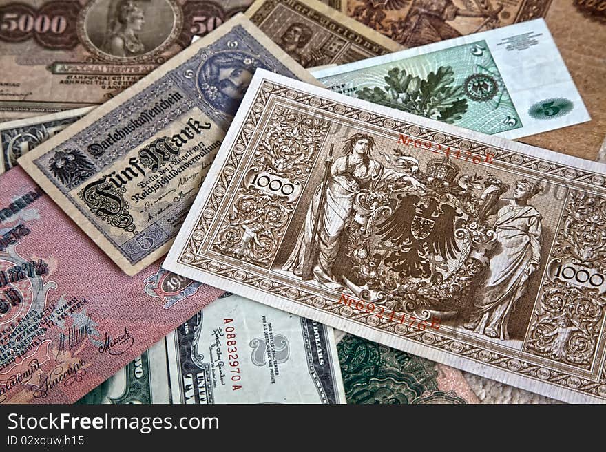 Old bank notes, for collection. Old bank notes, for collection