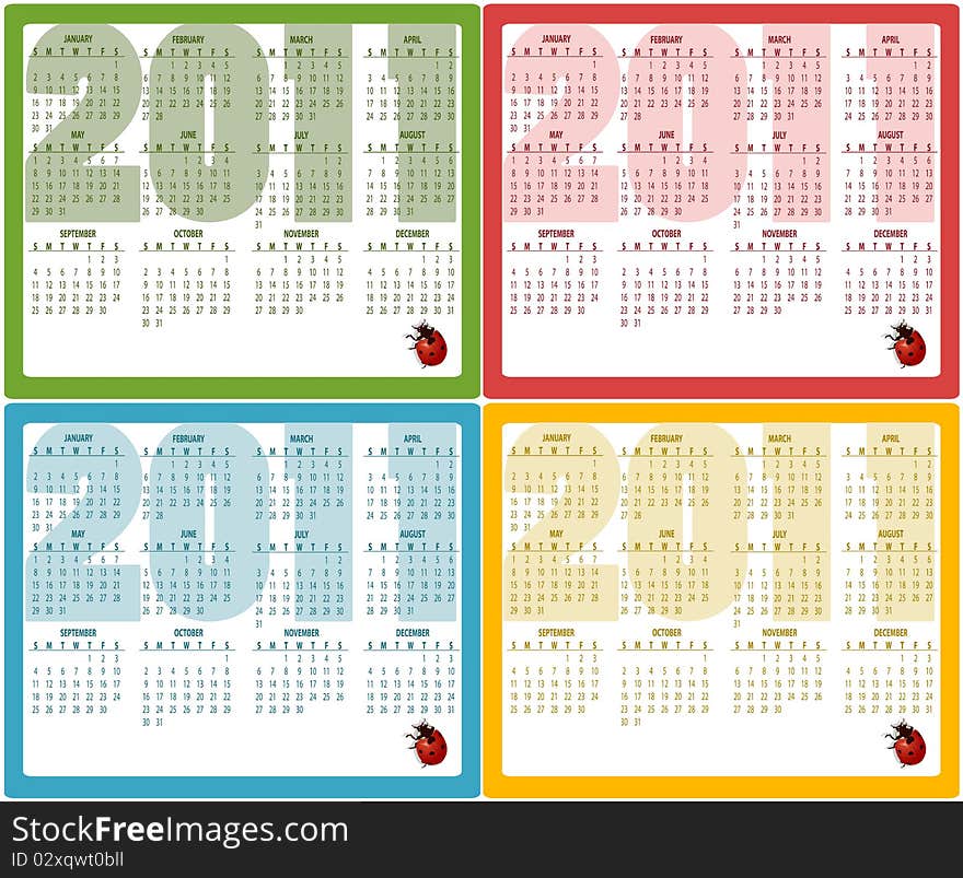 Vector Illustration of style design Calendars for 2011