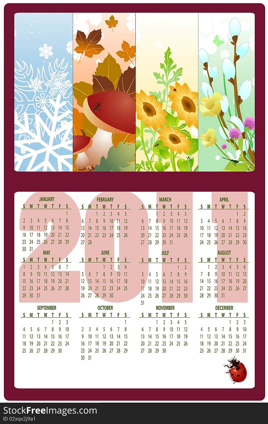 Vector Illustration of style design Calendar for 2011