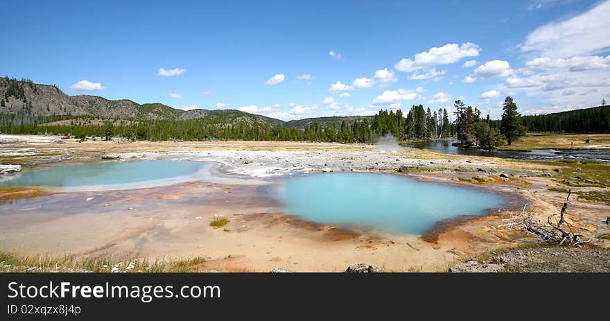 Lower geyser basin yellow stone national park. Lower geyser basin yellow stone national park