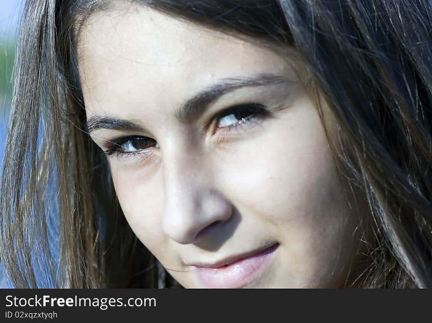 Portrait of a teenager girl close-up