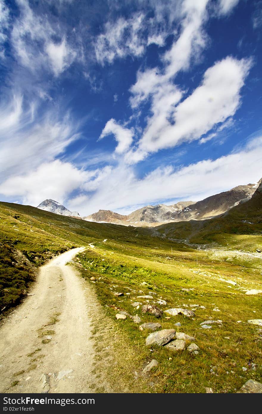 Mountain trail in Alta Valtellina. Mountain trail in Alta Valtellina