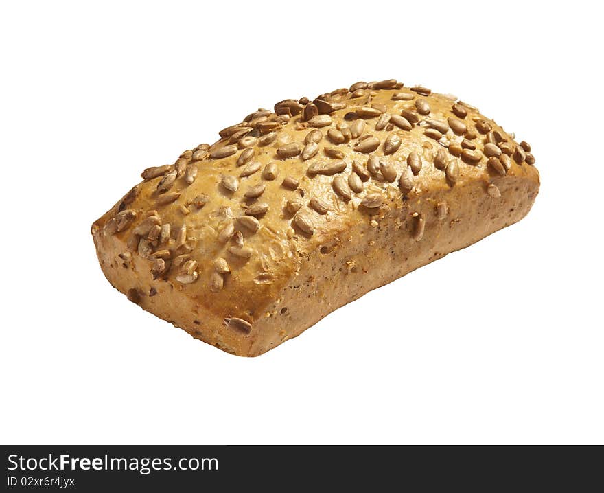 The studio photo of fresh bread on a white background