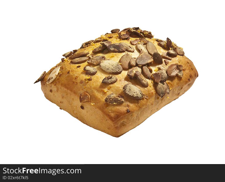 The studio photo of fresh bread on a white background