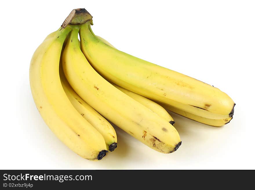 Sweet bananas on white background