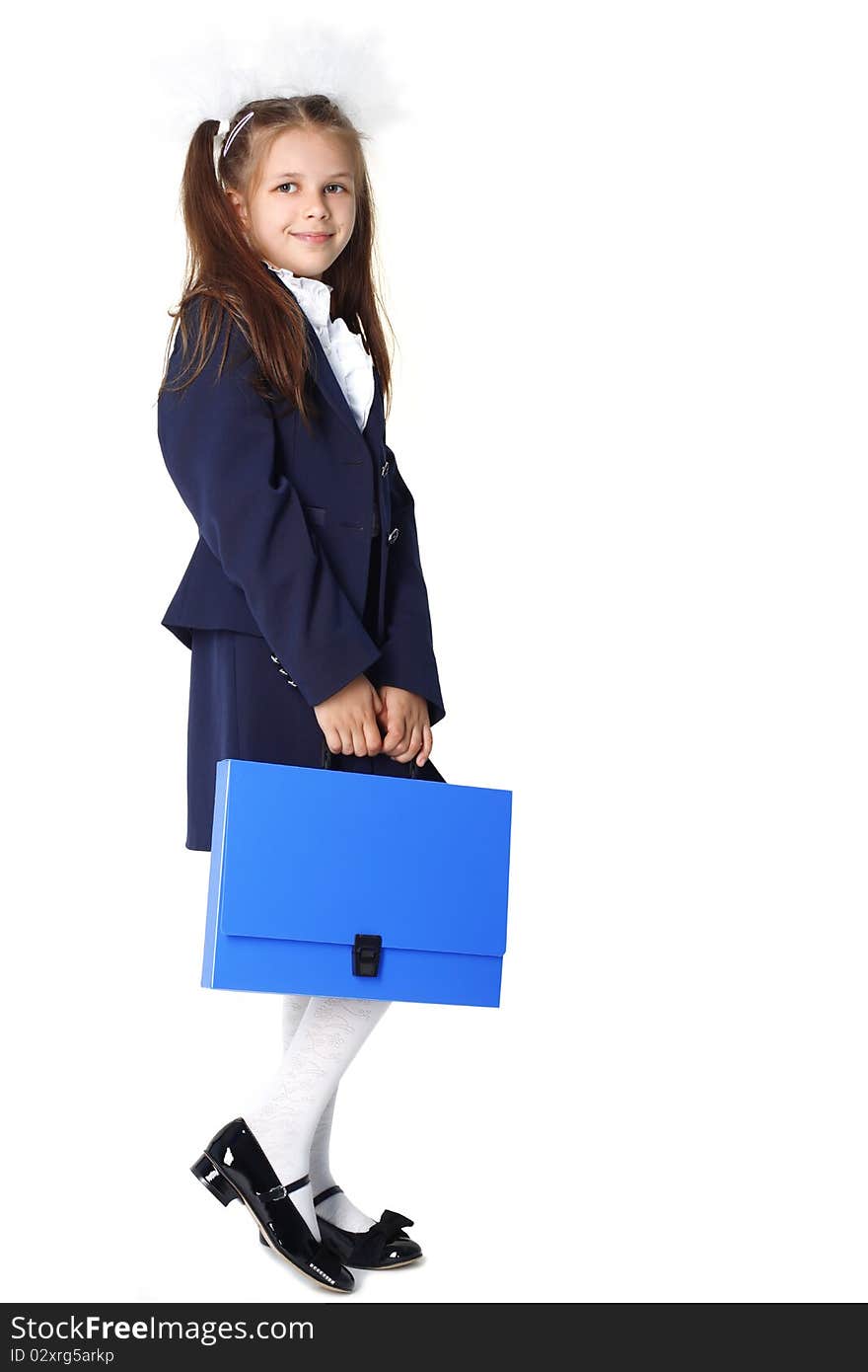 Schoolgirl with briefcase