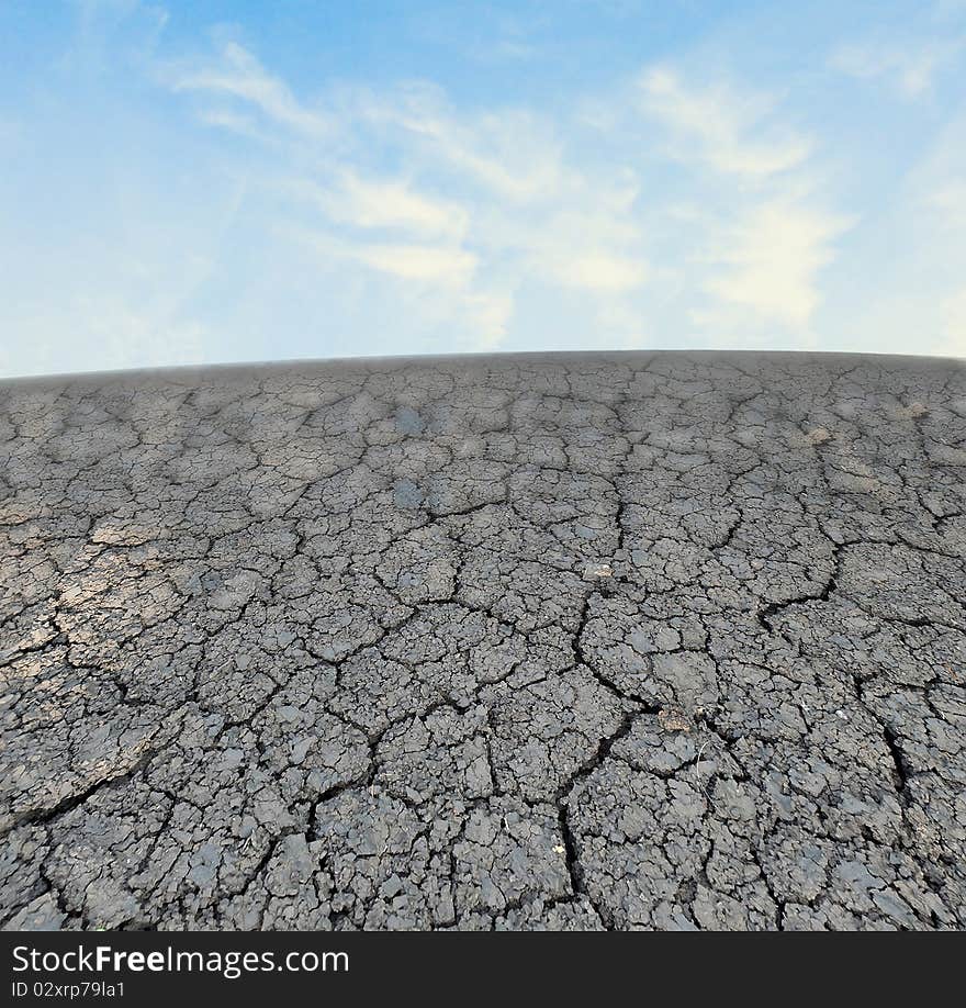 Barren land at summer