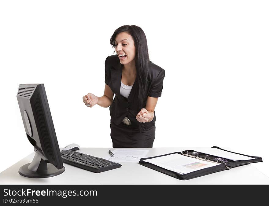 Sucessful business Woman in front of Computer. Sucessful business Woman in front of Computer