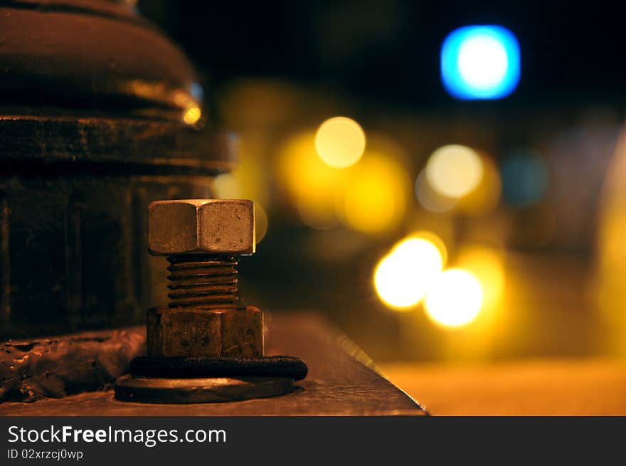 A bolt on a bridge , abstract compozition