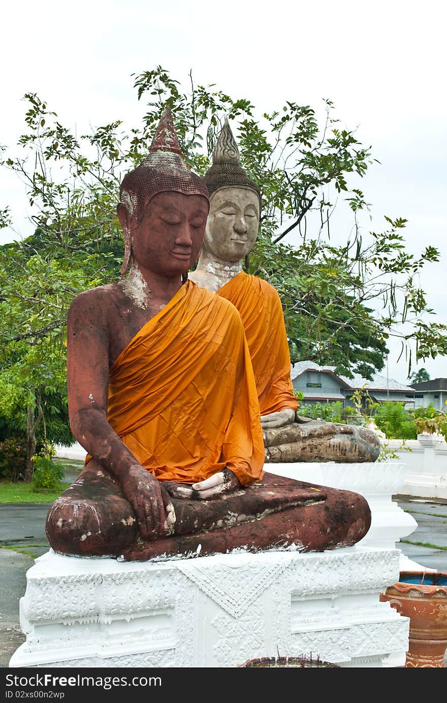 Buddha status in chaiya, suratthanee, thailand