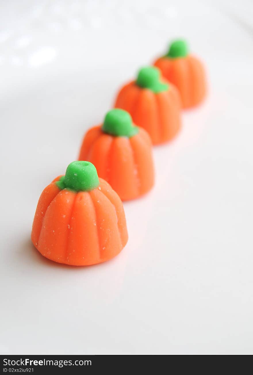 Halloween Candy Pumpkins Isolated