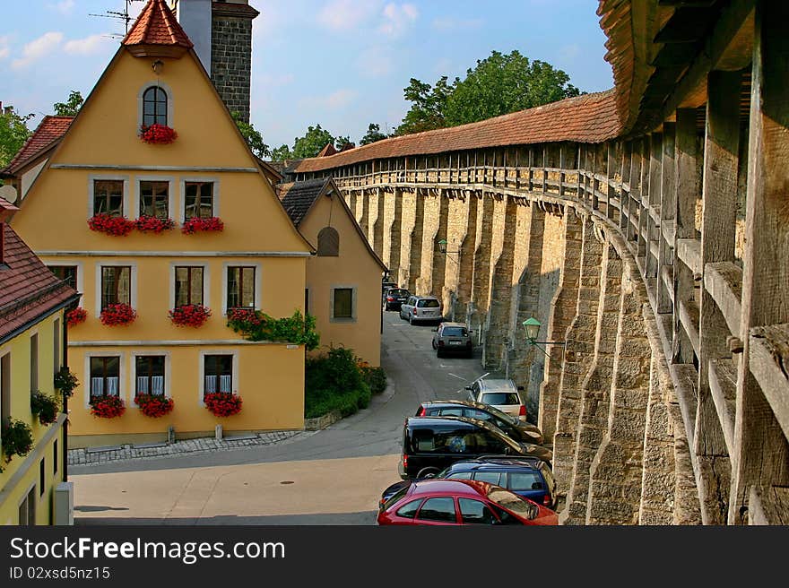 The vallum  in town Rothenburg ob der Taube,  Germany