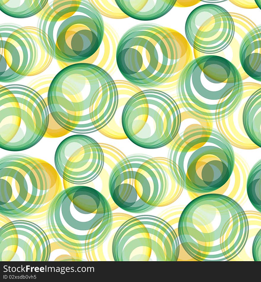 Seamless vector texture with green and yellow circles. Seamless vector texture with green and yellow circles