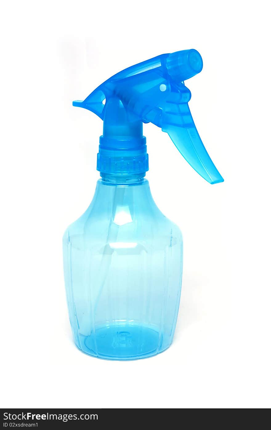 Blue foggy bottle modern design on isolated white