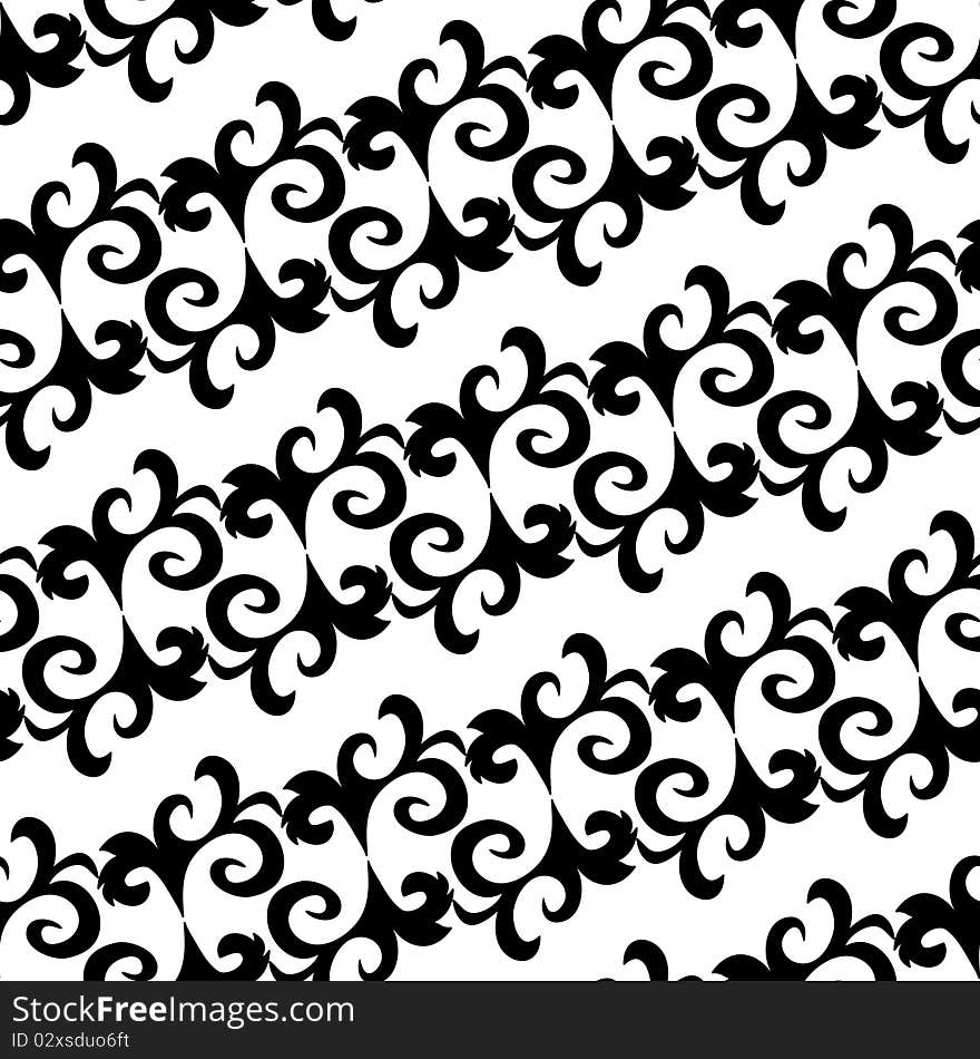 Seamless black and white ornament pattern. Seamless black and white ornament pattern