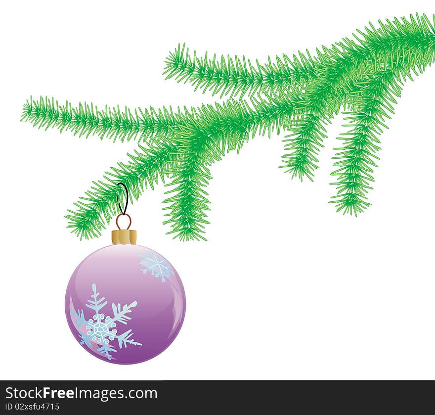 Fir branch with a Christmas decoration