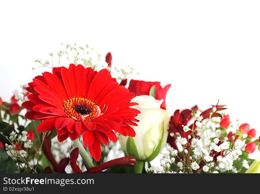 A bunch of flowers isolated on white background