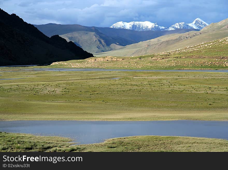 One of the beautiful lakes in the Western Tibet. One of the beautiful lakes in the Western Tibet