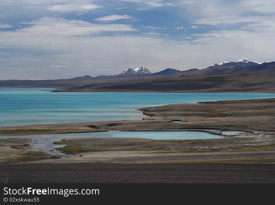 Stunning torquise lake in the remote part of Western Tibet. Stunning torquise lake in the remote part of Western Tibet