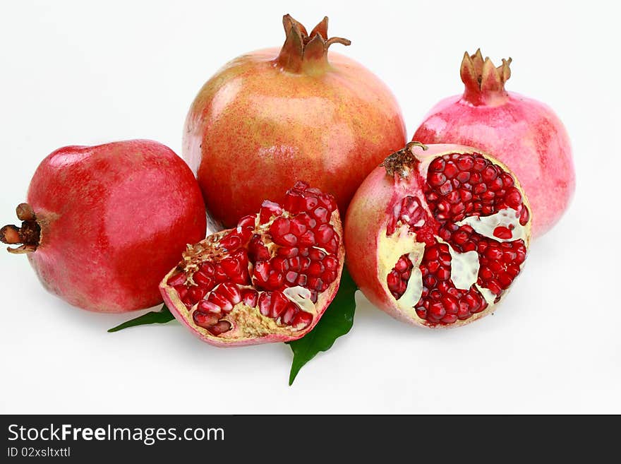 Pomegranates on a white background