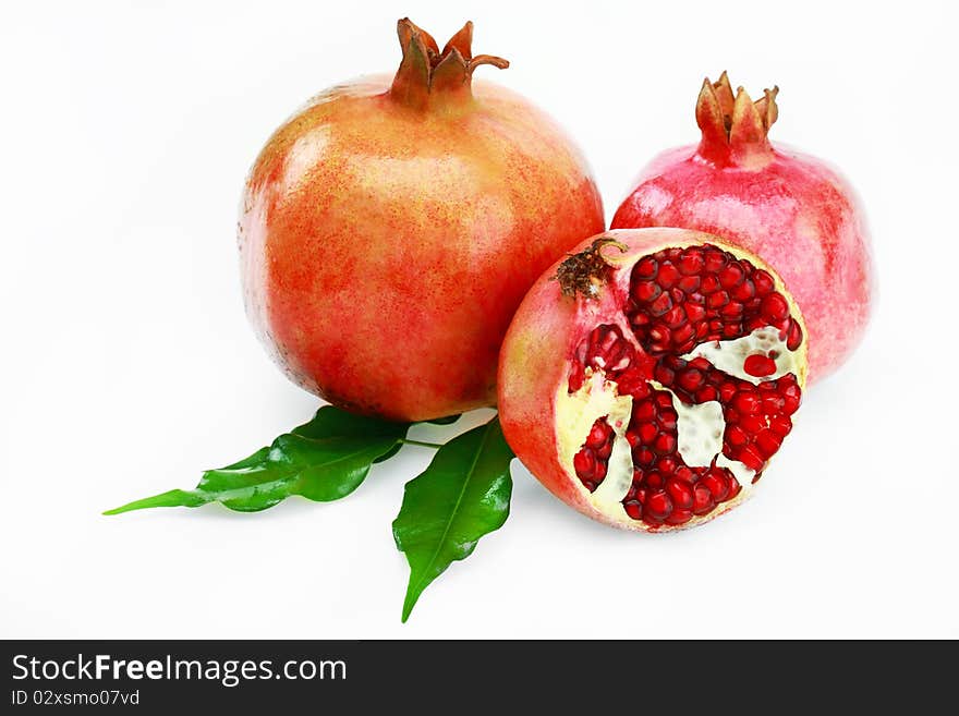 Pomegranates on a white background