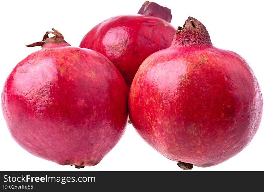 Three Ripe Pomegranates