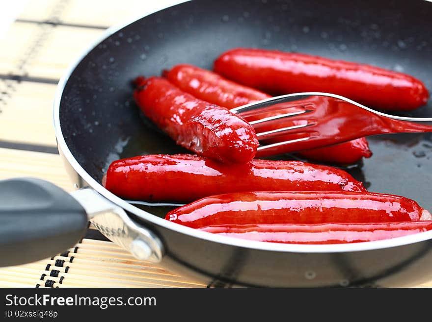 Sausage on a white background. Sausage on a white background