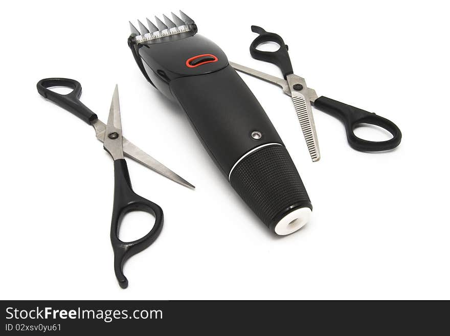 Hairclipper and clipper on white. Hairclipper and clipper on white