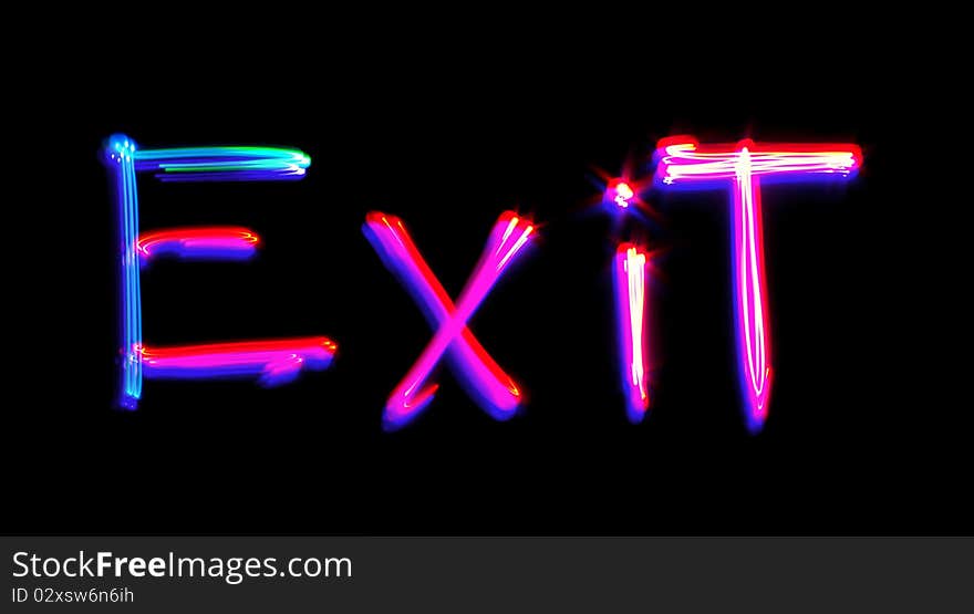 Neon Exit Word