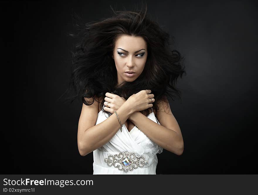 Black hair young woman beautiful.