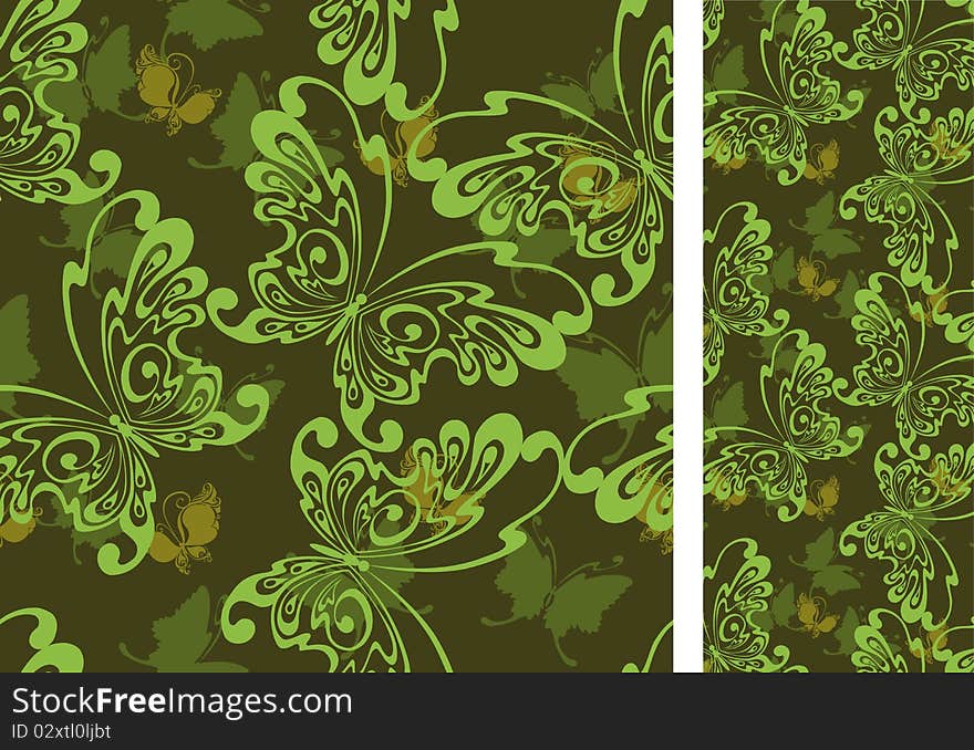 Background With Butterflies And Flowers For Design